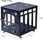 BDSM Furniture Bondage Table Box Sex Restraint Cage With Handcuffs Casters, For Couple Roleplay and Restraint, Carbon Steel&Wood - Image 6