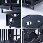 BDSM Furniture Bondage Table Box Sex Restraint Cage With Handcuffs Casters, For Couple Roleplay and Restraint, Carbon Steel&Wood - Image 5