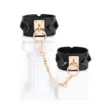 Genuine Leather Diamond-Pattern Handcuffs and Ankle Cuffs, Restraint Sex Toys, BDSM Restraint Toys for Adult Games.