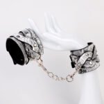 BDSM Alligator Pattern Handcuffs & Ankle Cuffs, PU Leather Material, Restraint Sex BDSM Toys, SM Fetish Toys for Couples Role-Play
