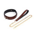 BDSM Genuine Leather Collar with Metal Lead Chain,Two Color Options For BDSM gatherings, Adult Erotic Play, And Role-Playing - Image 4