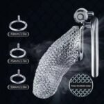 BDSM Stainless Steel Male Chastity Cage,Large Chastity Device With 3 Ring Sizes, Invisible Lock for Man Penis Exercise Bondage Gear & Accessories Lightweight Adult Sex Toys