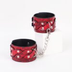 BDSM Alligator Pattern Handcuffs & Ankle Cuffs, PU Leather Material, Restraint Sex BDSM Toys, SM Fetish Toys for Couples Role-Play - Image 2