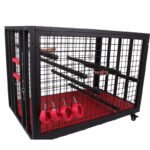 BDSM Furniture Restraint Kennel Cage With Neck,Wrist,Ankle And Body Cuffs For SM Punishment,Carbon Steel - Image 7