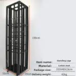 BDSM Large Stand-up Restraint Cage,Modular Design,With Neck&Body Restraints,Carbon Steel Construction,For Couples' Role-Play - Image 3