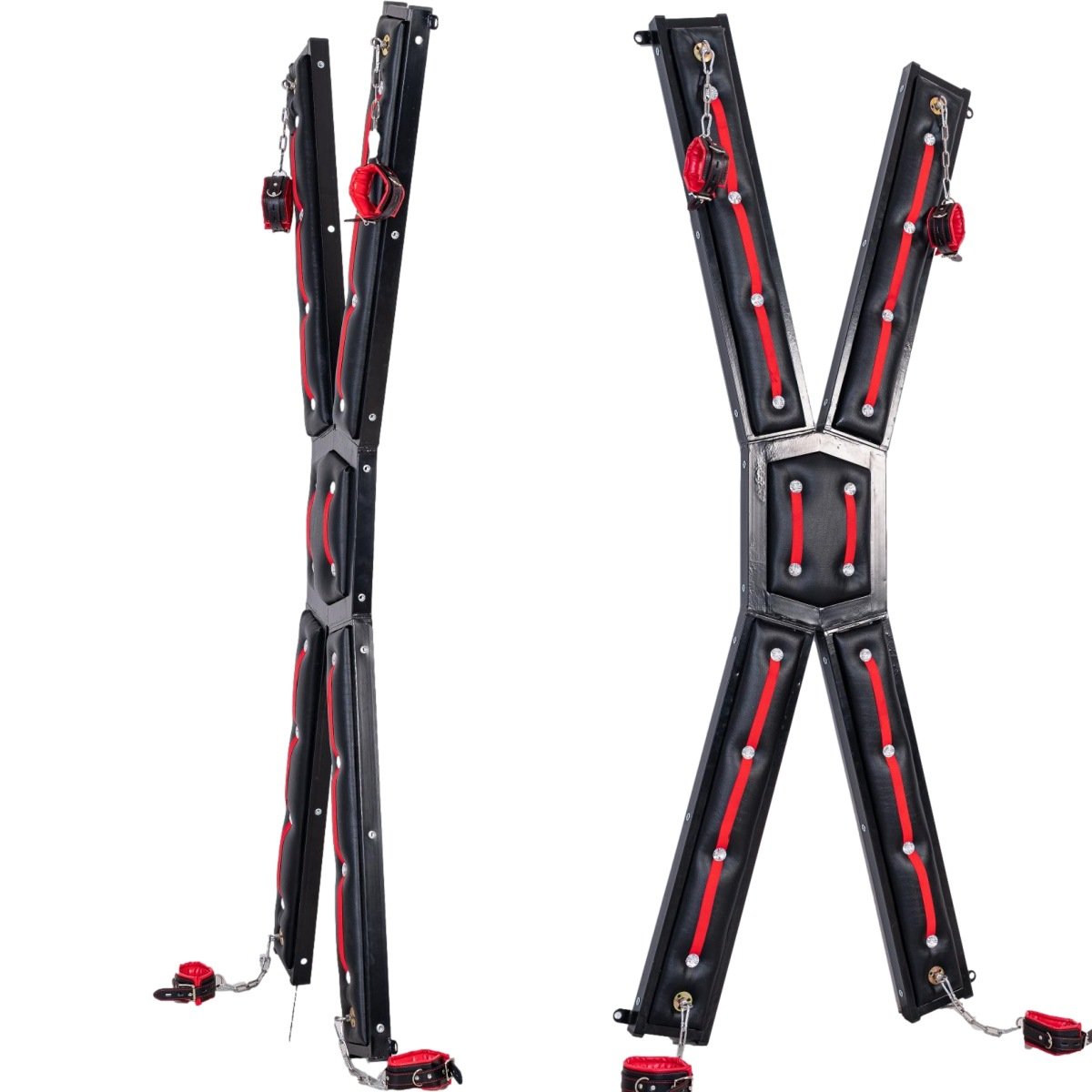 器械034 BDSM Bondage Frame, X-Frame Design For Couples'Role-Play,Bondage Stand and Wall-Mountable, Constructed From Carbon Steel And Leather - Image 1