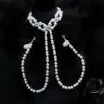 BDSM Pearl Necklace With Pearl Nipple Clamps,Nipple Clips for Adult Play Adjustable Clamps with Chains Stimulates Women, Sensory Game Play Adult Toys