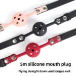 BDSM Leather Restraints Ball Mouth Plug Silicone Bondage Ball Gag Silicone Bondage Ball Gag for Sex, BDSM Restraints Toys Sex Gag Muzzles