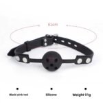 BDSM Leather Restraints Ball Mouth Plug Silicone Bondage Ball Gag Silicone Bondage Ball Gag for Sex, BDSM Restraints Toys Sex Gag Muzzles - Image 5