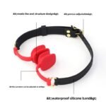 BDSM Adjustable Built-in Discreet Gag, Silicone And PU Leather, Adult Gag Ball For Sexual Games, For Use in BDSM play - Image 2