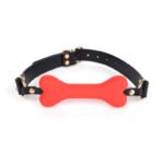 BDSM Dog Bone Bondage Silicone Leather Dog Bones Gag Mouth Pet Bone Bite Ball Gag BDSM Fetish Slave Restraints Sex Toys
