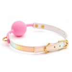 BDSM Macaron Gradient Color Silicone Bondage Ball Gag for Sex Games, Silicone Sex Toys Open Mouth SM Bite Gag, Bondage Restraints Sex Gag Muzzles for SM Games - Image 3