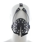 BDSM Toilet-Style Restraint Hood, Sex Mask，Punk Rivet Details, Openable Mouth Part, PU Leather With Adjustable Straps. - Image 2