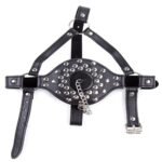 BDSM Toilet-Style Restraint Hood, Sex Mask，Punk Rivet Details, Openable Mouth Part, PU Leather With Adjustable Straps. - Image 3