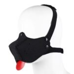 BDSM Puppy Hood Mask with Removable Tongue,Hand-Stitched, Breathable, Adjustable Straps, For BDSM play. - Image 3