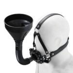 BDSM Toilet-Shaped Restraint Hood,With Detachable Funnel,PU Leather Easy to Clean,For Couples Role-Play Games