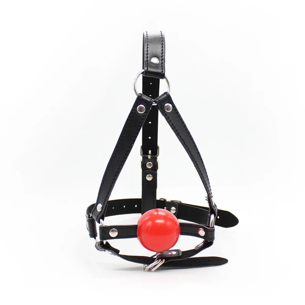 口塞002 BDSM PU Leather Ball Gag and Blindfold Set, Adjustable Straps, For Adult Sex Toys, BDSM Discipline Games, And Couples Role-Playing. - Image 1