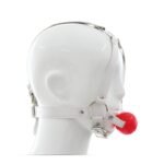 BDSM PU Leather Ball Gag and Blindfold Set, Adjustable Straps, For Adult Sex Toys, BDSM Discipline Games, And Couples Role-Playing. - Image 3
