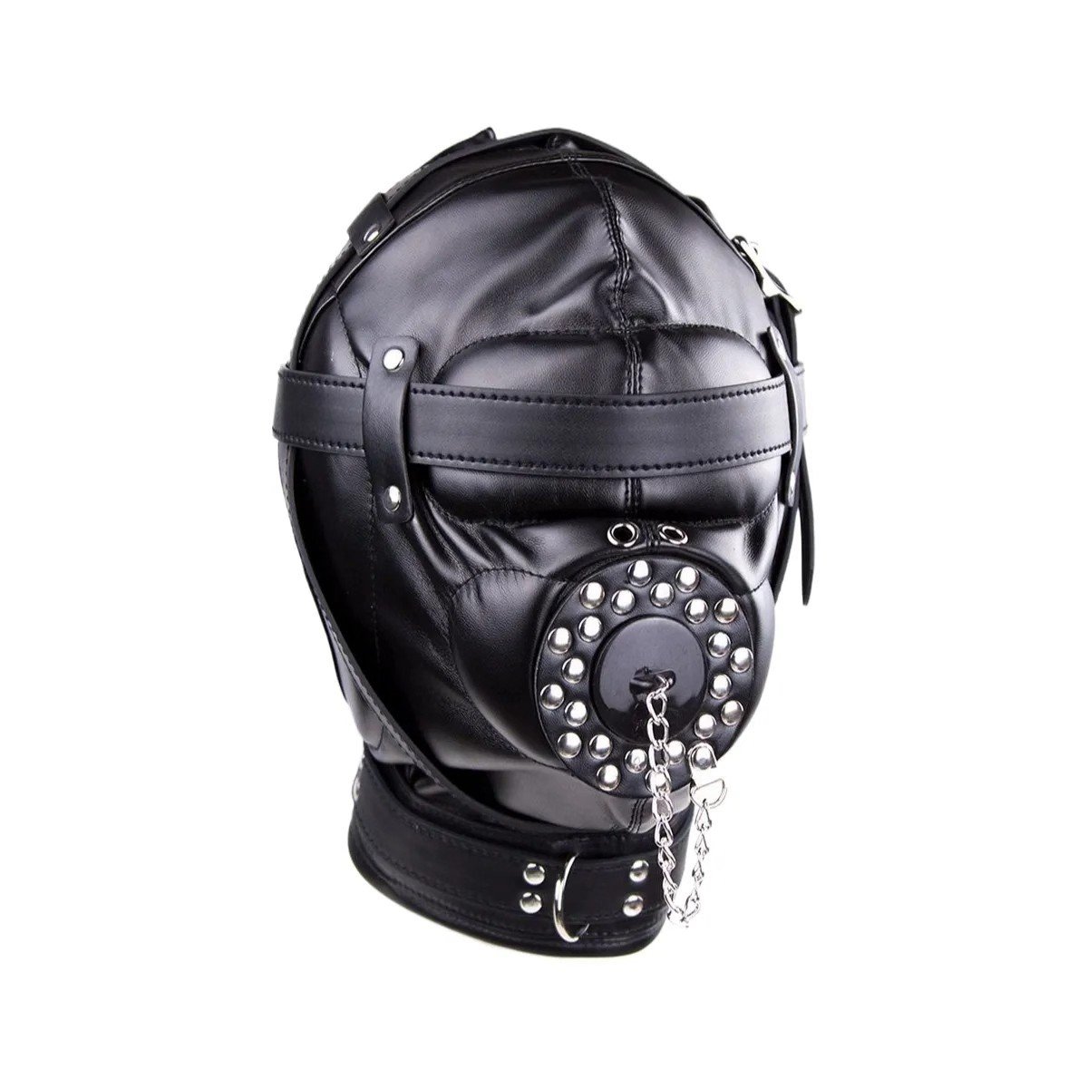 面罩012 BDSM Adjustable Leather Hood,Punk Mask,For Any SM Cosplay or Themed Party,Toilet-Themell Gag Design - Image 1