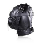 BDSM Adjustable Leather Hood,Punk Mask,For Any SM Cosplay or Themed Party,Toilet-Themell Gag Design - Image 2