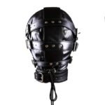 BDSM Soft Leather Masks With Blindfold Zipper,Punk Rivet Hood, Perfect Role-Play Costume & Stylish Accessory Headgear - Image 2