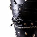 BDSM Soft Leather Masks With Blindfold Zipper,Punk Rivet Hood, Perfect Role-Play Costume & Stylish Accessory Headgear - Image 4