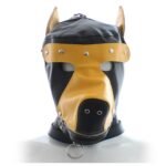 BDSM Unique Leather Masks (Dog Head Masks) with Hollow Out Eyes,For Couples' Role-Play,PU Leather,Zippered Mouth Opening - Image 2