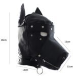 BDSM Unique Leather Masks (Dog Head Masks) with Hollow Out Eyes,For Couples' Role-Play,PU Leather,Zippered Mouth Opening - Image 4