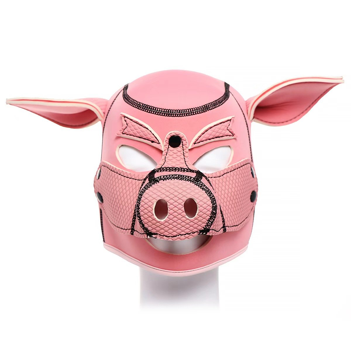 面罩009 BDSM Pig Head Masks That Have Eyes Hollow Out,For Couples' Discipline Games And Role-Play,Diving-Grade Materials - Image 1