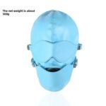BDSM Blue Leather Head Masks with Detachable Eye Mask，PU Leather,With Mouth Gag,Adjustable Straps,For Use In BDSM Games - Image 2