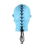 BDSM Blue Leather Head Masks with Detachable Eye Mask，PU Leather,With Mouth Gag,Adjustable Straps,For Use In BDSM Games - Image 4