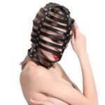 BDSM Adjustable Full-Headgear,Sex Mask,Cut-Out Design,PU Leather,Ideal For Role-Playing, Ultra-Breathable