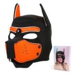 BDSM Handmade Full Dog Face Mask,Free Size Removable Neoprene For Cosplay Games - Image 4