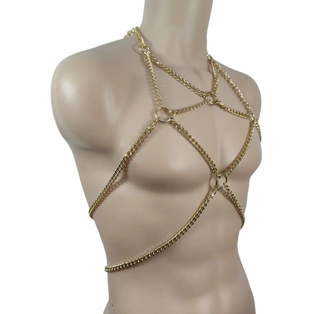 衣服004 Punk-Style Metal Chest Chain For Men, Women,Body Restraint Chain, BDSM Bondage Decoration, For Adult Fun Games And Role-Playing Parties. - Image 1