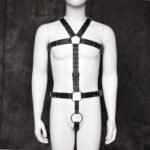 BDSM Men's Body Chest Harness Belt Strap, PU Leather Punk Harness Belt with Adjustable Buckles, Cosplay Costume Nightclub Clubwear Party Club Masquerade Fetish Bondage