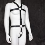 BDSM Men's Body Chest Harness Belt Strap, PU Leather Punk Harness Belt with Adjustable Buckles, Cosplay Costume Nightclub Clubwear Party Club Masquerade Fetish Bondage - Image 4