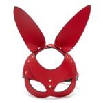 BDSM Adjustable Leather Rabbit Mask,Punk Black Cat Mask,For Birthday Easter Halloween Masquerade Cosplay Party - Image 3