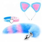BDSM Fox Tail Anal Plug, Headwear, and Collar Three-Piece Set. Adult Role-Play Toys, Cute Sex Toys Available In Multiple Colors.