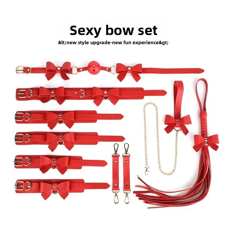 套装001 BDSM Bondage Leather 5 Pcs Sets,Restraint Kits for Women and Couples'Role-Play - Image 1