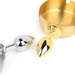 BDSM Ashtray-Shaped Anal Plug Available In Gold And Silver Finishes, For anal play, BDSM Training Sex Toys, And Couples' Role-Playing - Image 3