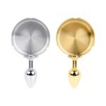 BDSM Ashtray-Shaped Anal Plug Available In Gold And Silver Finishes, For anal play, BDSM Training Sex Toys, And Couples' Role-Playing - Image 2