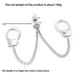 BDSM Stainless Steel Handcuffs, Anal Plug with Metal Chain, Anal Sex Toy Set, BDSM Game Toys, Bondage Sex Toys - Image 2