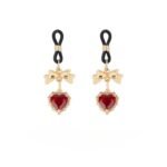 BDSM Heart-Shaped Gemstone Pendant Nipple Clamps, Sex Game Toys, Female Breast Stimulation, BDSM Breast Bondage Toys