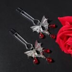 BDSM Bat-Shaped Nipple Clamps With Ruby Pendant, For Adult Nipple Stimulation toys, BDSM Play Training, And Adult Sexual Toys - Image 2
