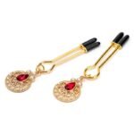 BDSM Ruby Nipple Clamps Set with Diamonds, Nipple Toys Nipple Clips Women Sex Toys with Jewelry, Adjustable Breast Clamps Female - Image 5