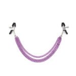 BDSM Purple/Silver Adjustable Nipple Toys Nipple Clamps Breast Flirting Stimulation Nipple Chain for Couples BDSM Bedroom Sex Game Play for Women Sex Toys