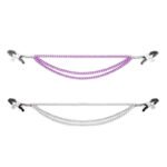 BDSM Purple/Silver Adjustable Nipple Toys Nipple Clamps Breast Flirting Stimulation Nipple Chain for Couples BDSM Bedroom Sex Game Play for Women Sex Toys - Image 3