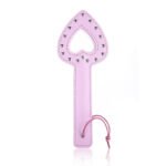 BDSM Pink Sexual Heart Spanking Paddle,Rivet Design,11.6 inch Faux Leather Wide Paddles Sex Toys for Adults Role-Play