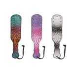 BDSM Crocodile-Embossed Leather Spanking Paddle,Slut Leather SM Tool with Rivet for Extra Sensation Flirt Sex Restraint Bondage Adult Sex Toy for Couples'Role-Play