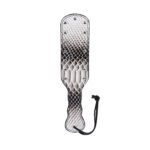 BDSM Crocodile-Embossed Leather Spanking Paddle,Slut Leather SM Tool with Rivet for Extra Sensation Flirt Sex Restraint Bondage Adult Sex Toy for Couples'Role-Play - Image 3